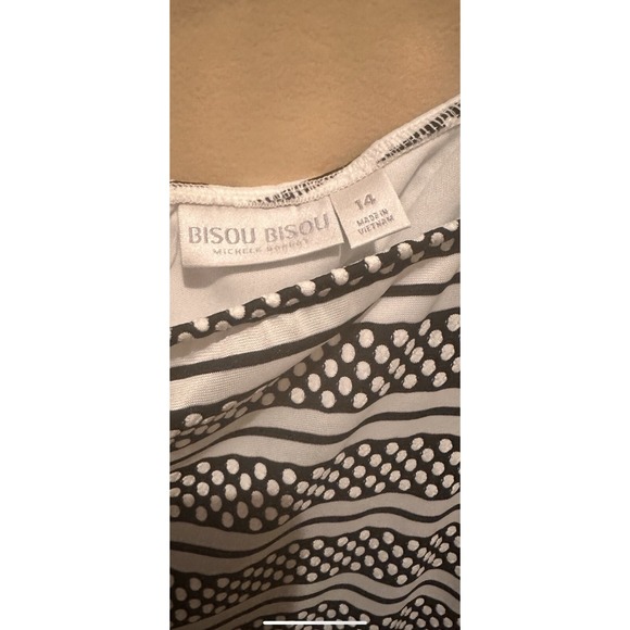 Bisou Bisou Michele Bohbot Dress Womens 14 Black White Never Worn Slimming - Picture 13 of 13